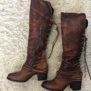 Freebird Coal Distressed Brown Lace-Up Boots